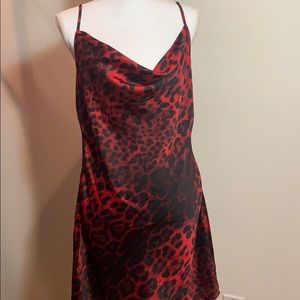Satin Patterned Dress. NWT